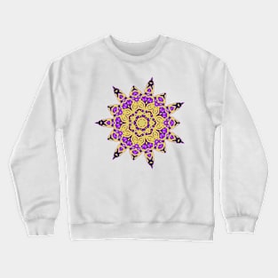 Purple and Yellow Abstract Mandala Star Silhouette Crewneck Sweatshirt